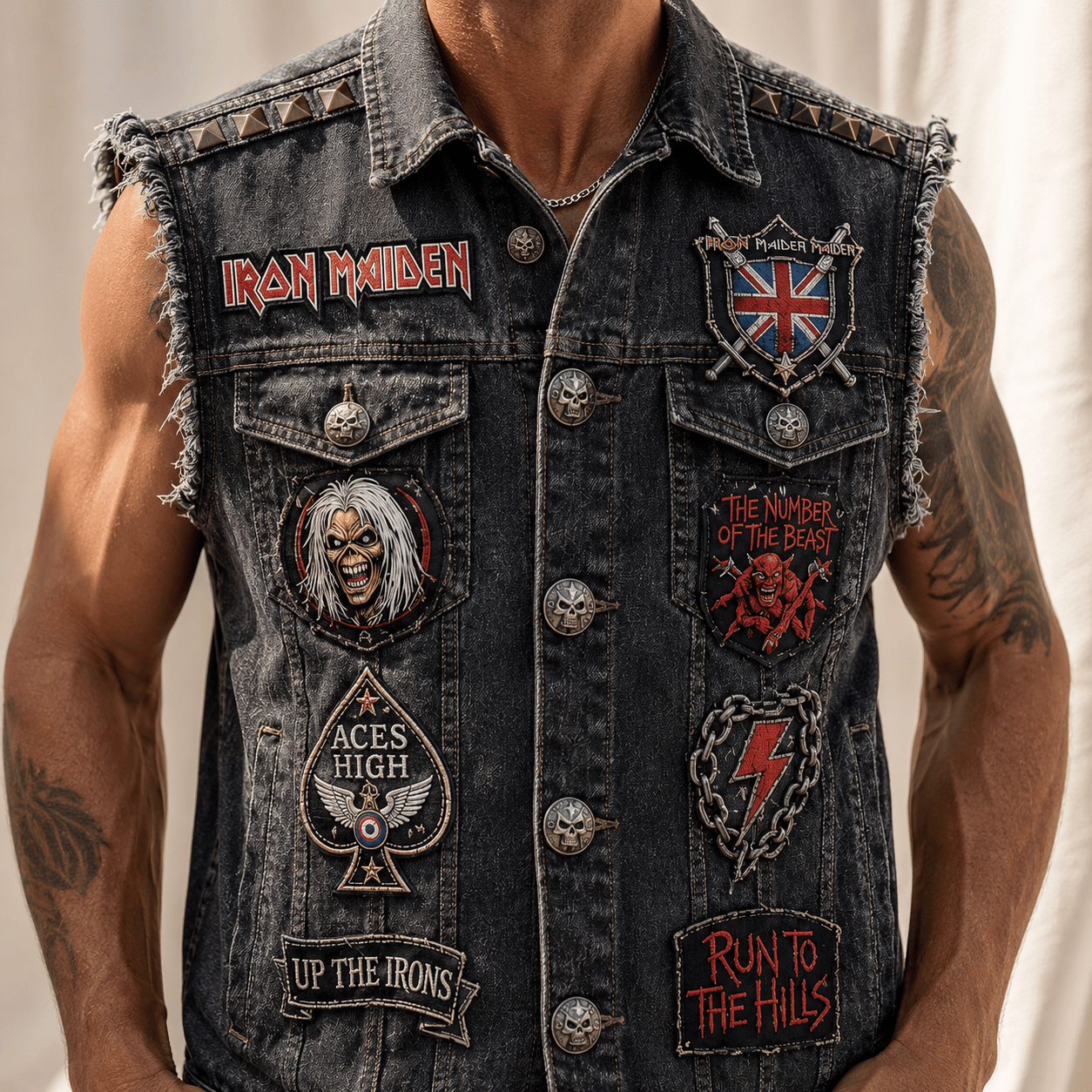 IMD PREMIUM DENIM VEST LNTH